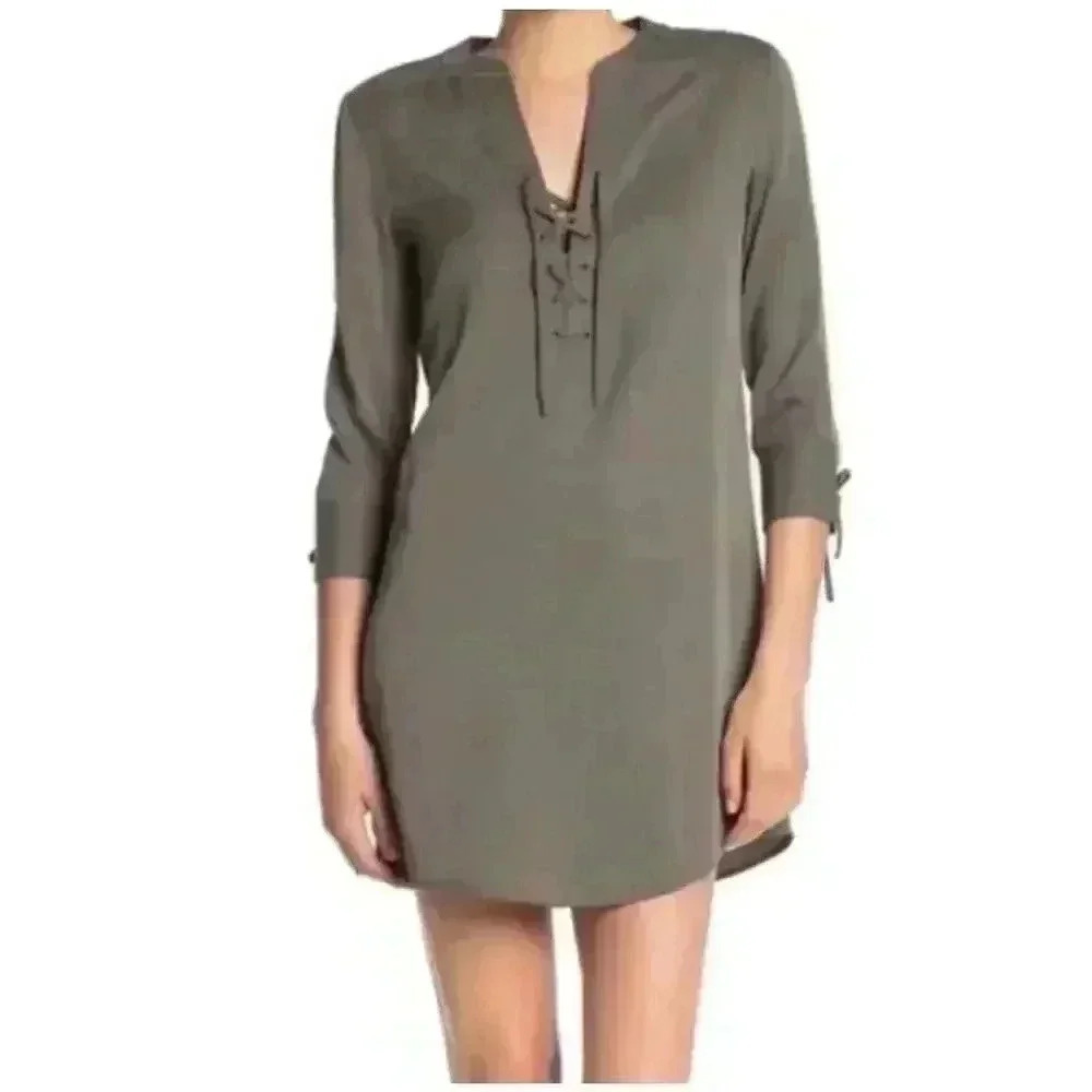 NWOT Theory Green Jullitah R2 Lace Up Dress - size 10
